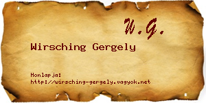 Wirsching Gergely névjegykártya